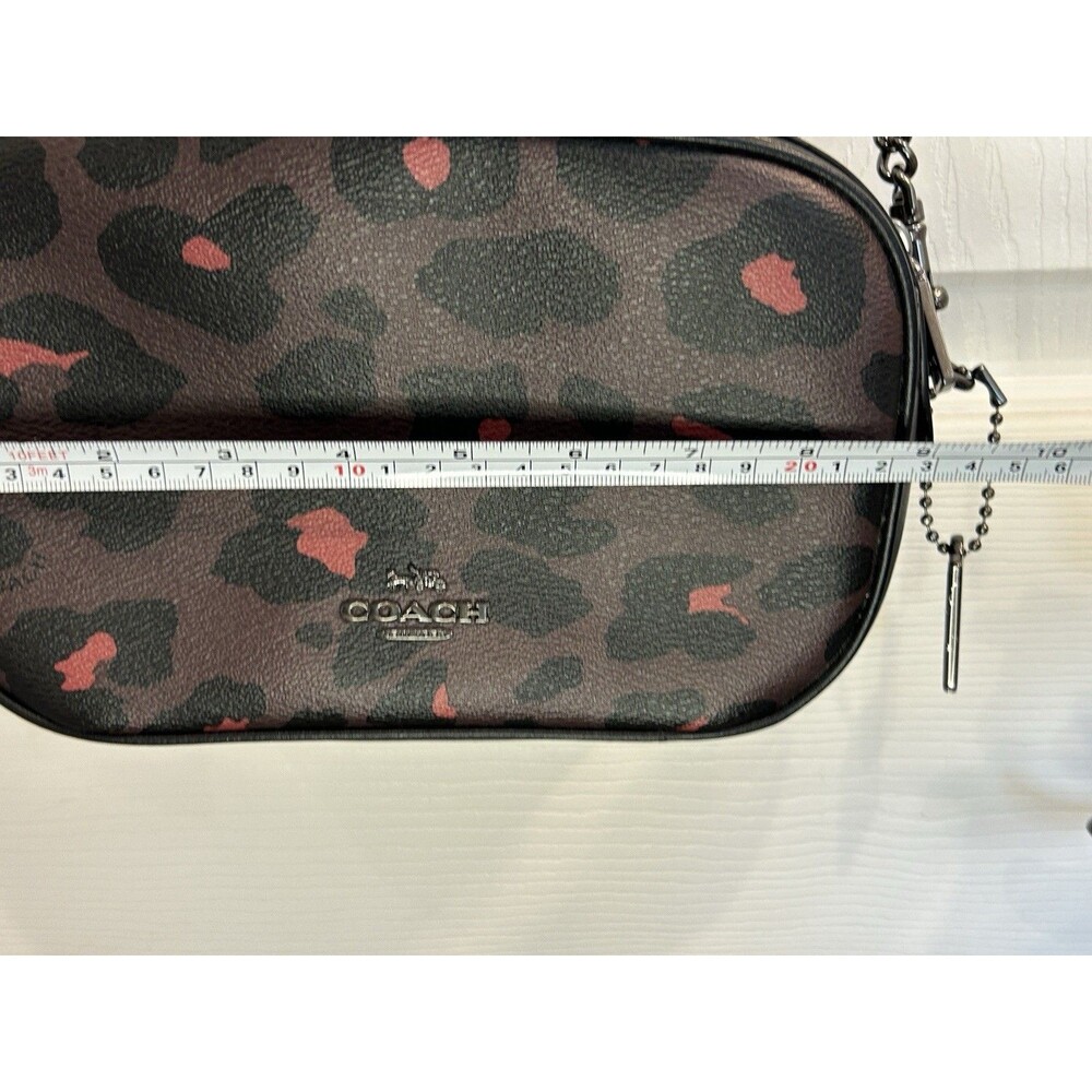 NWT Coach Isla Oxblood Leopard Coated Canvas Leather Crossbody - Picture 9 of 10